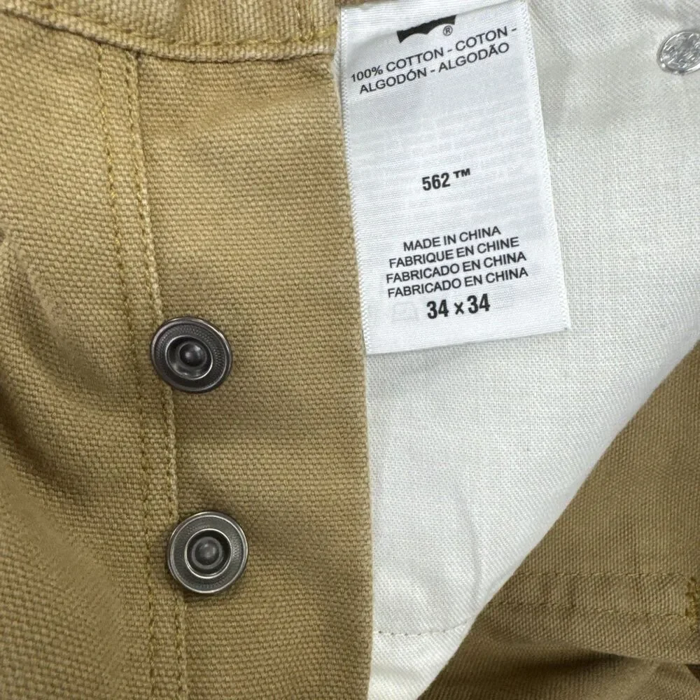 Levis 562 Loose Fit Jeans Mens 34x34 Tan Brown 100% Cotton BNWOT Y2K